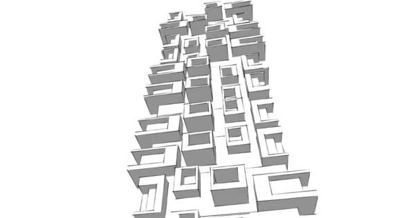 建筑墙纸设计 数字概念背景 — 图库照片