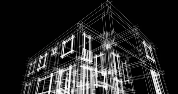 Projekt Geometrycznych Budynków Architektonicznych — Zdjęcie stockowe