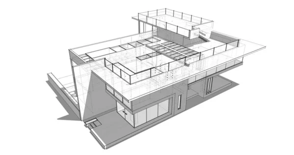 最小几何建筑设计 — 图库照片