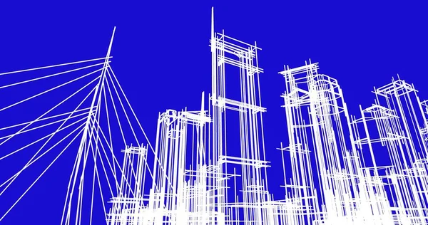 建筑3D背景图 — 图库照片