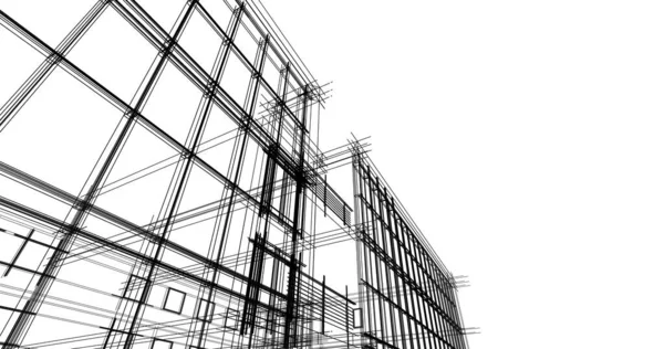 Architektur Gebäude Illustration Auf Hintergrund — Stockfoto