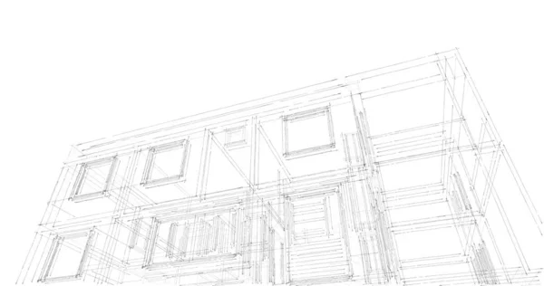 Проектирование Геометрических Архитектурных Зданий — стоковое фото