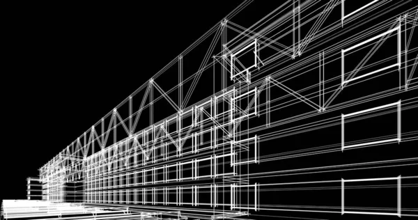 Abstraktní Architektonický Design Tapet Digitální Koncept Pozadí — Stock fotografie