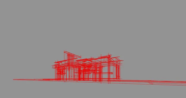 Mimari Sanat Konseptinde Soyut Çizgiler Minimum Geometrik Şekiller — Stok fotoğraf