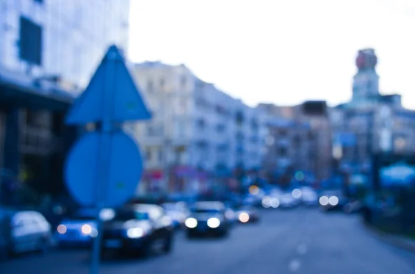 Colpo Sfocato Del Traffico Stradale Città — Foto Stock