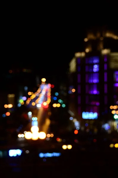 Verschwommene Abstrakte Lichter Hintergrund Der Stadt Der Nacht — Stockfoto