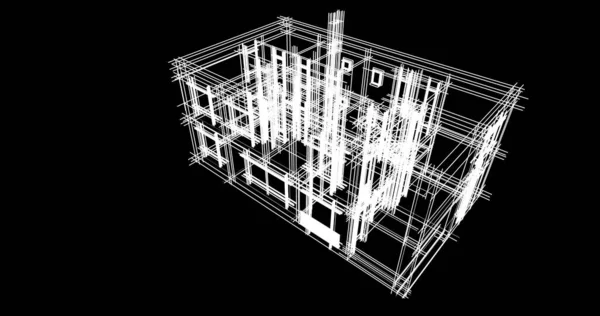 Abstrakcyjne Linie Rysunku Koncepcji Sztuki Architektonicznej Minimalne Kształty Geometryczne — Zdjęcie stockowe