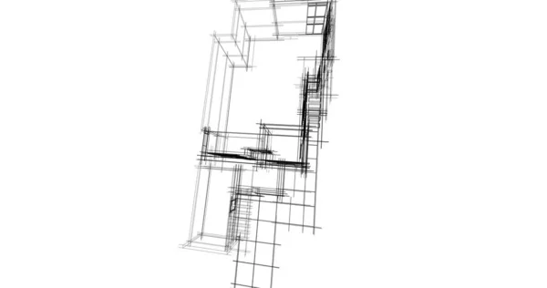 3D建筑墙纸设计 数字建筑草图 — 图库照片