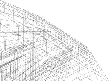 Mimari sanat konseptinde soyut çizgiler, minimum geometrik şekiller. 