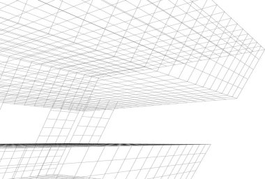 Mimari sanat konseptinde soyut çizgiler, minimum geometrik şekiller. 