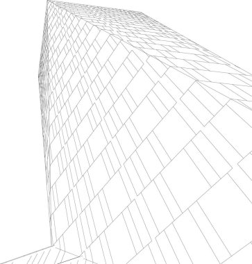 Mimari sanat konseptinde soyut çizgiler, minimum geometrik şekiller. 