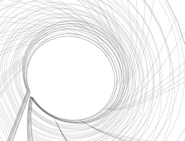 Mimari sanat konseptinde soyut çizgiler, minimum geometrik şekiller. 