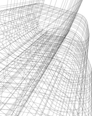 Arkaplanda mimari bina 3d illüstrasyon