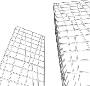 Mimari sanat konseptinde soyut çizgiler, minimum geometrik şekiller. 