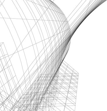 Mimari sanat konseptinde soyut çizgiler, minimum geometrik şekiller. 