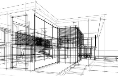 minimal geometrik şekiller, mimari çizgiler