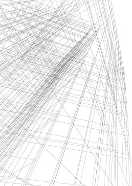 Mimari sanat konseptinde soyut çizgiler, minimum geometrik şekiller.