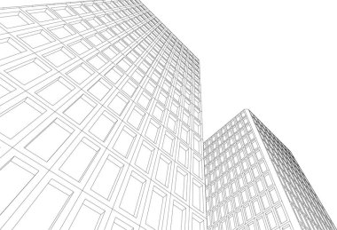 Mimari sanat konseptinde soyut çizgiler, minimum geometrik şekiller. 