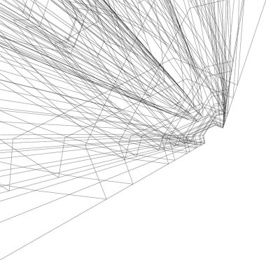 Mimari sanat konseptinde soyut çizgiler, minimum geometrik şekiller. 