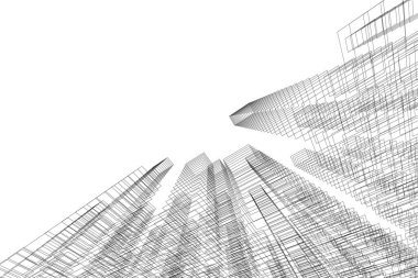 Mimari sanat konseptinde soyut çizgiler, minimum geometrik şekiller. 