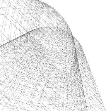 Mimari sanat konseptinde soyut çizgiler, minimum geometrik şekiller. 