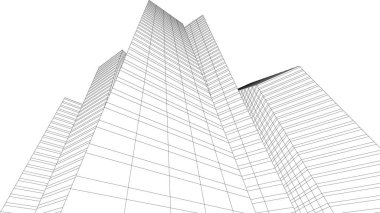 Mimari sanat konseptinde soyut çizgiler, minimum geometrik şekiller. 