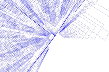 Mimari sanat konseptinde soyut çizgiler, minimum geometrik şekiller.