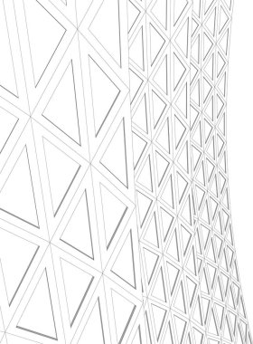 Mimari sanat konseptinde soyut çizgiler, minimum geometrik şekiller. 