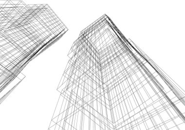 Mimari sanat konseptinde soyut çizgiler, minimum geometrik şekiller. 