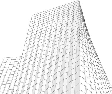 Mimari sanat konseptinde soyut çizgiler, minimum geometrik şekiller. 