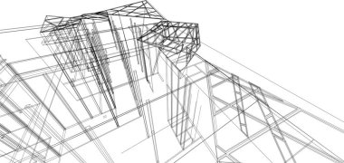 Mimari sanat konseptinde soyut çizgiler, minimum geometrik şekiller. 