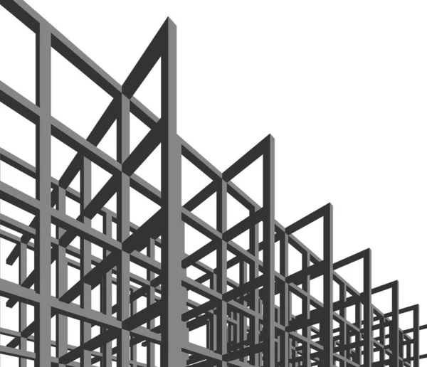 Linhas Abstratas Desenho Conceito Arte Arquitetônica Formas Geométricas Mínimas — Vetor de Stock