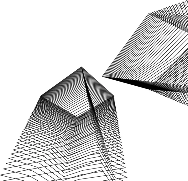 Formas Geométricas Mínimas Linhas Arquitetônicas —  Vetores de Stock