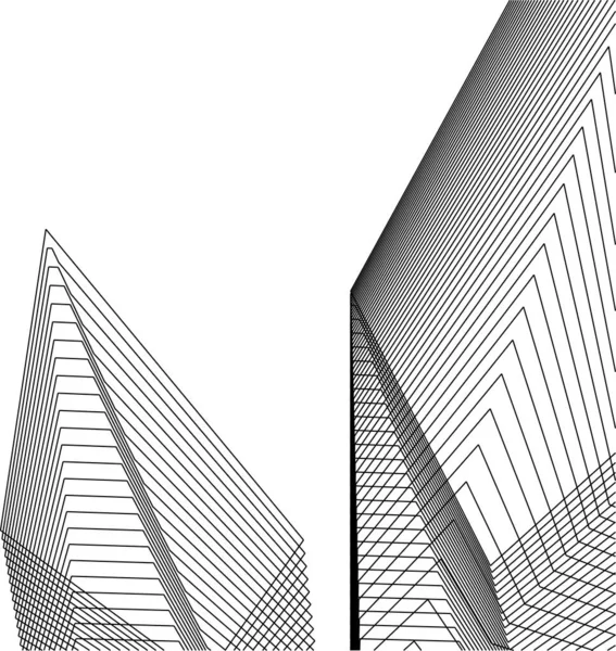 Formas Geométricas Mínimas Líneas Arquitectónicas — Vector de stock