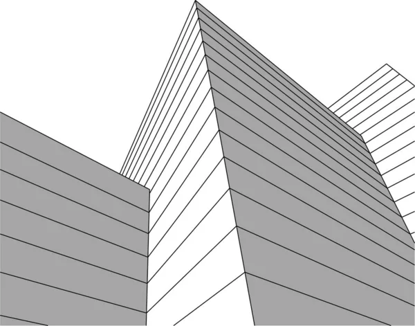 Formas Geométricas Mínimas Linhas Arquitetônicas — Vetor de Stock