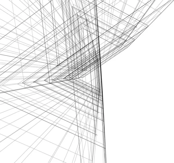 Mimari Sanat Konseptinde Soyut Çizgiler Minimum Geometrik Şekiller — Stok Vektör