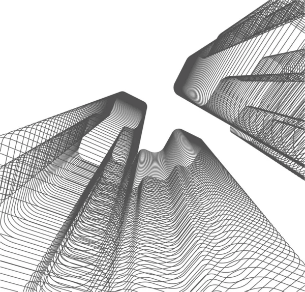 Minimální Geometrické Tvary Architektonické Linie — Stockový vektor