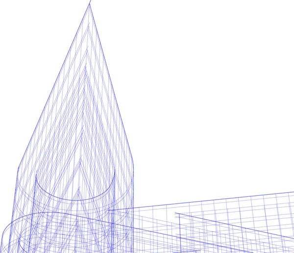 Mimari Sanat Konseptinde Soyut Çizgiler Minimum Geometrik Şekiller — Stok Vektör