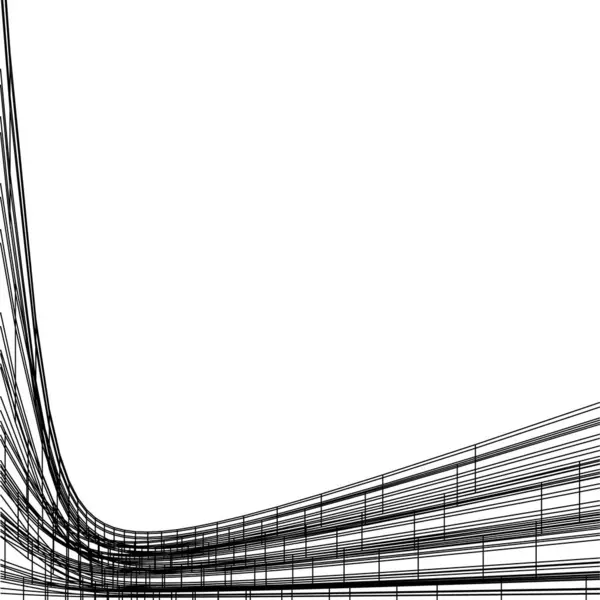 Lignes Dessin Abstraites Dans Concept Art Architectural Formes Géométriques Minimales — Image vectorielle