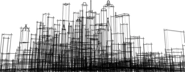 最小限の幾何学的形状建築線 — ストックベクタ