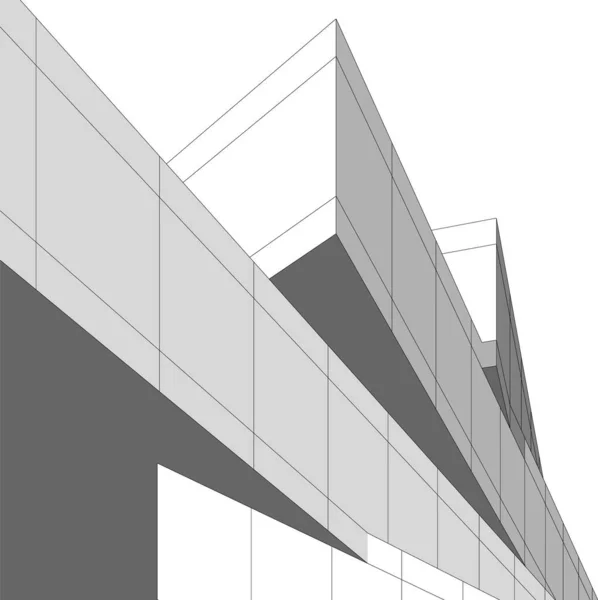 Minimale Geometrische Formen Architektonische Linien — Stockvektor