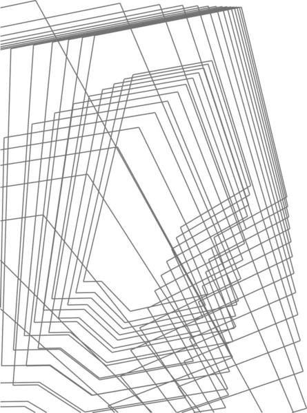 Minste Geometriske Form Arkitektoniske Linjer – stockvektor