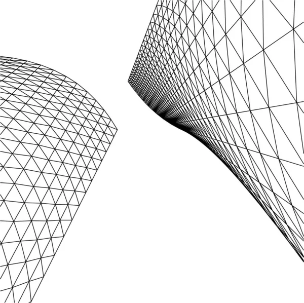 Абстрактні Лінії Малювання Концепції Архітектурного Мистецтва Мінімальні Геометричні Форми — стоковий вектор