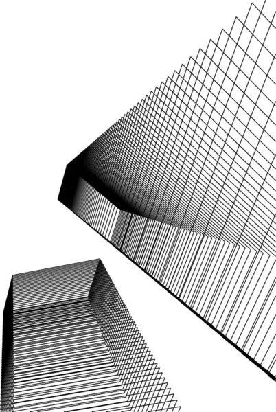 Minimale Geometrische Vormen Architectonische Lijnen — Stockvector