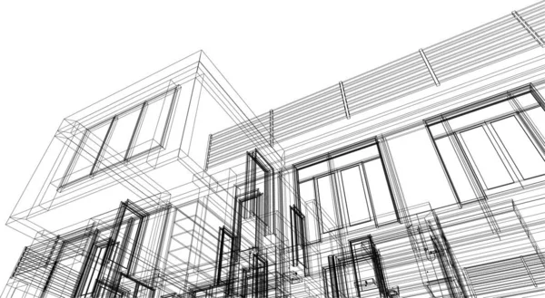 Formas Geométricas Mínimas Linhas Arquitetônicas — Vetor de Stock