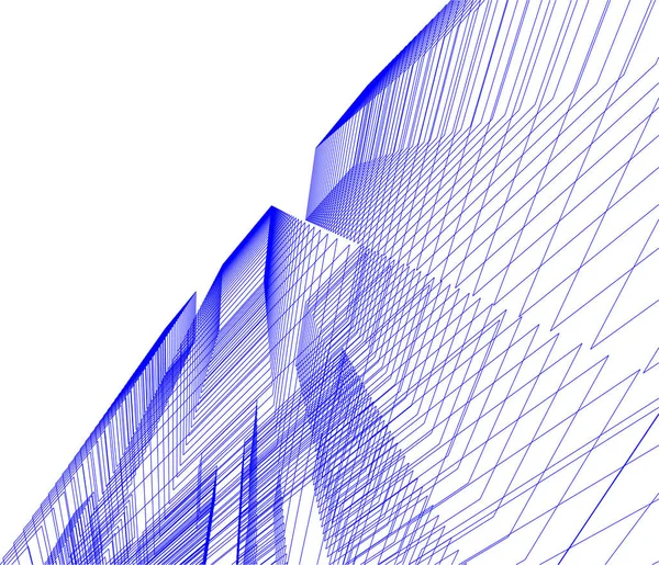 Minimala Geometriska Former Arkitektoniska Linjer — Stock vektor