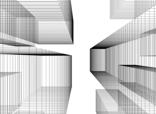 Formas Geométricas Mínimas Linhas Arquitetônicas —  Vetores de Stock