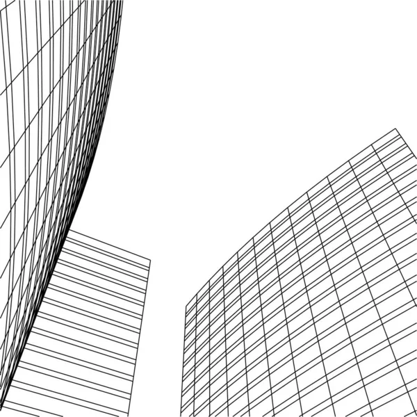 Минимальные Геометрические Формы Архитектурные Линии — стоковый вектор