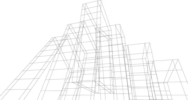 Formas Geométricas Mínimas Líneas Arquitectónicas — Vector de stock