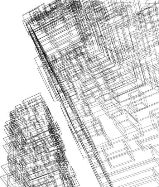 Arquitectura Edificio Ilustración Sobre Fondo — Archivo Imágenes Vectoriales